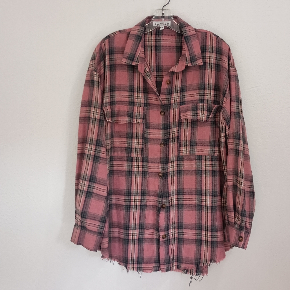 Blakeley Plaid Tunic Length Flannel Shirt